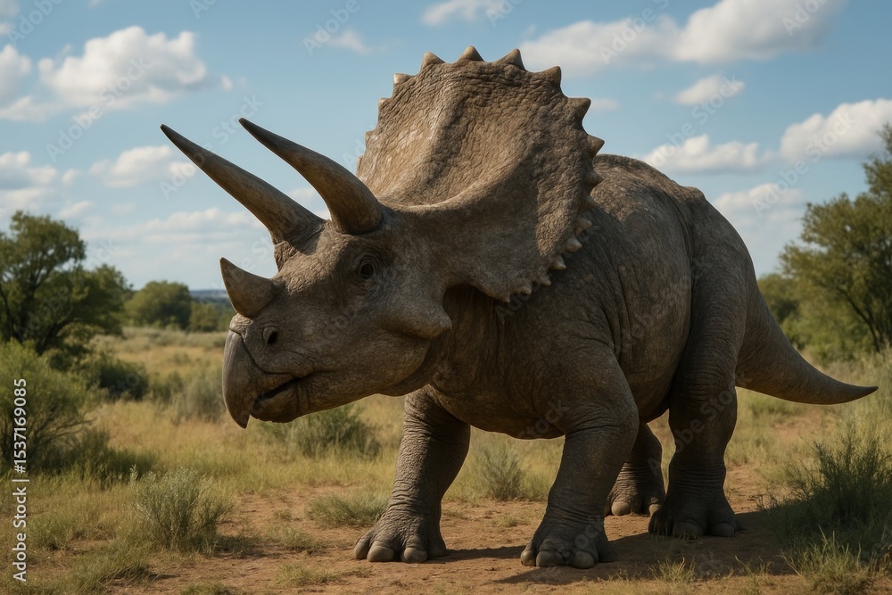 Obraz premium Majestic triceratops in nature