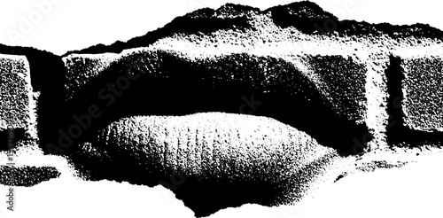 High contrast graffiti fragment on brick wall for urban art design