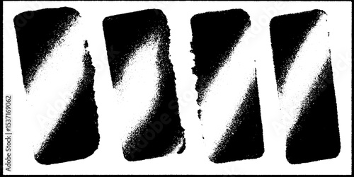 High contrast abstract art with broken domino effect in black and white