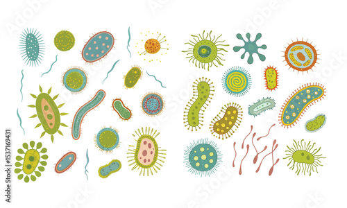 Bacteria and virus icons