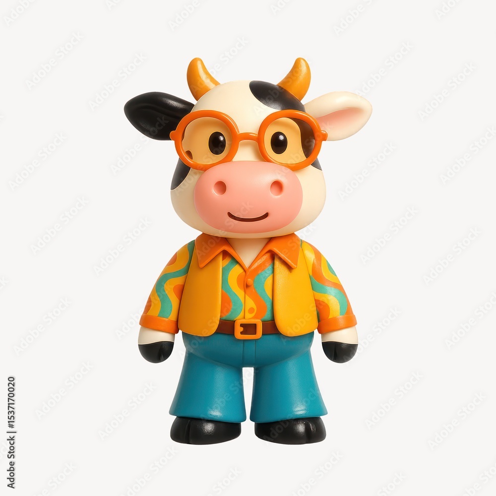Obraz premium Colorful cartoon cow figurine
