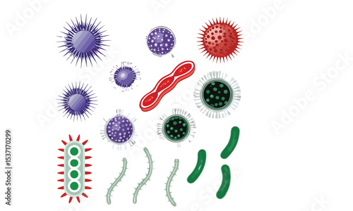 Bacteria and virus icons