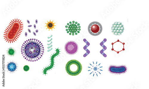 Bacteria and virus icons