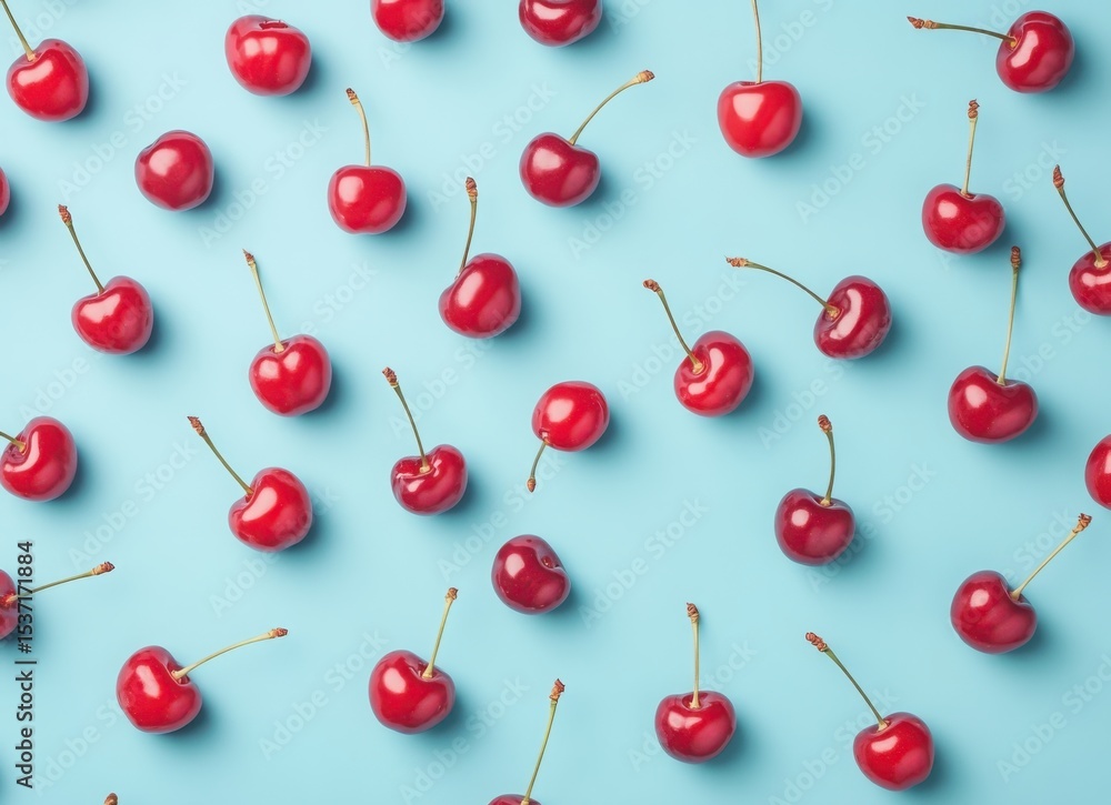 fresh red cherries top view background, flat lay fruit texture fresh red cherries top view background, flat lay fruit texture