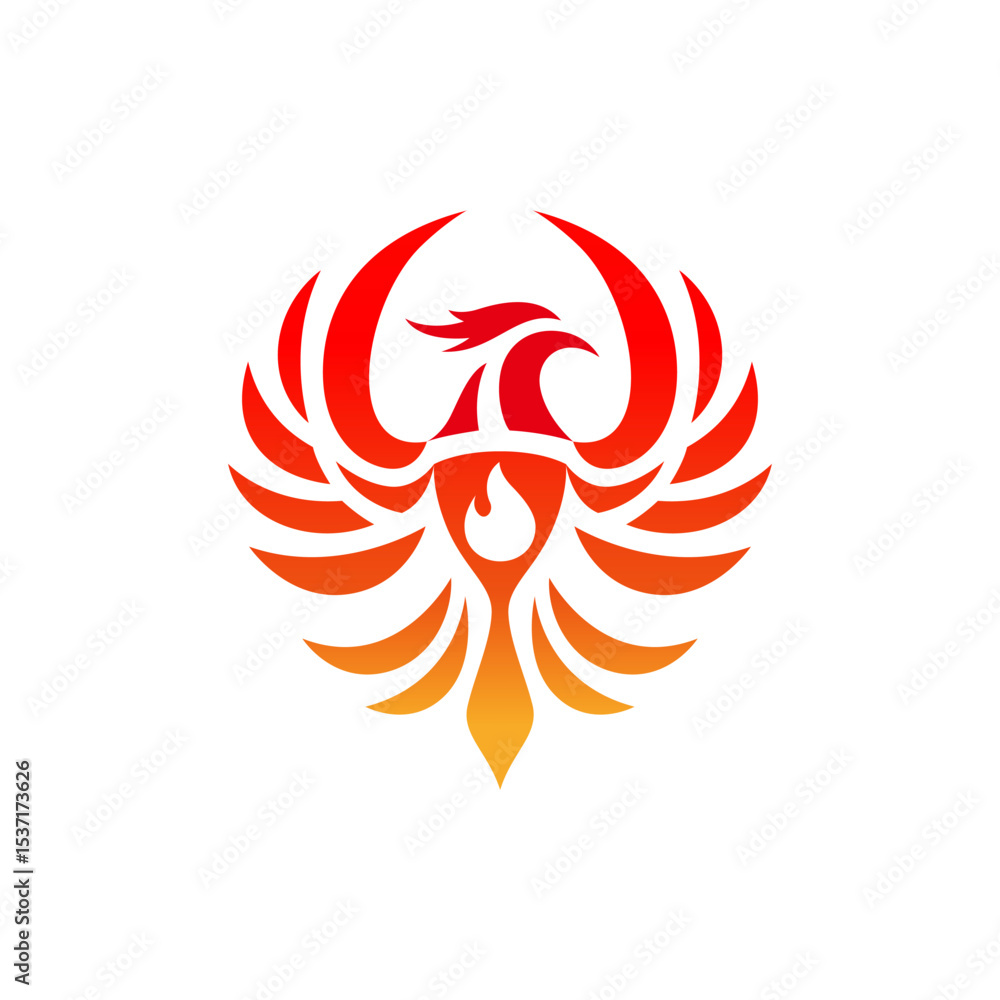 Phoenix emblem Logo Illustration Design Template Phoenix emblem Logo Illustration Design Template