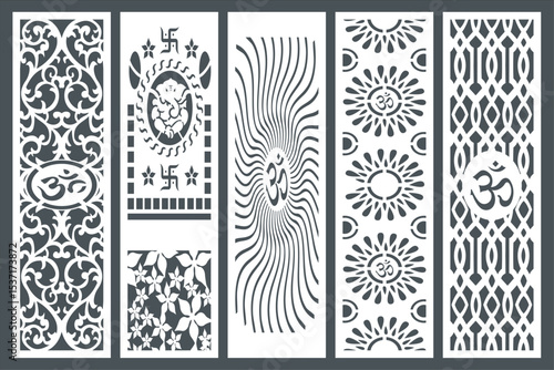 Om Jali design used for temples, Mandir. Om acrylic jali, corian jali and mdf jali.