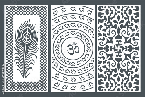 Om Jali design used for temples, Mandir. Om acrylic jali, corian jali and mdf jali.
