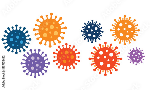 Bacteria and virus icons