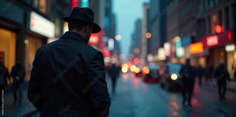 A shadowy figure in a dark suit, subtly observing a bustling city street from a discreet vantage point The image evokes secrecy, surveillance, and hidden protection , anonymity, spy, building A shadowy figure in a dark suit, subtly observing a bustling city street from a discreet vantage point The image evokes secrecy, surveillance, and hidden protection , anonymity, spy, building