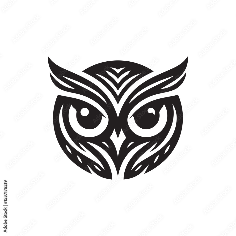 Obraz premium owl eye logo, editable vector image