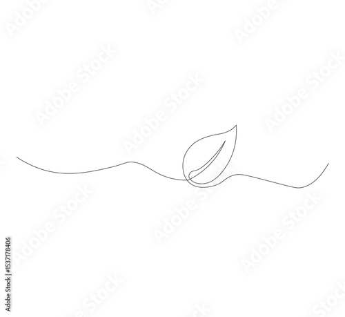 continuous line art sprouting shoots,white background,Plant leaf seed growing soil seedling agriculture concept design,vector illustrator