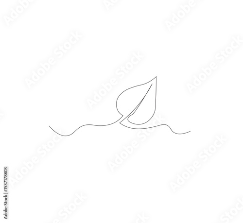 continuous line art sprouting shoots,white background,Plant leaf seed growing soil seedling agriculture concept design,vector illustrator