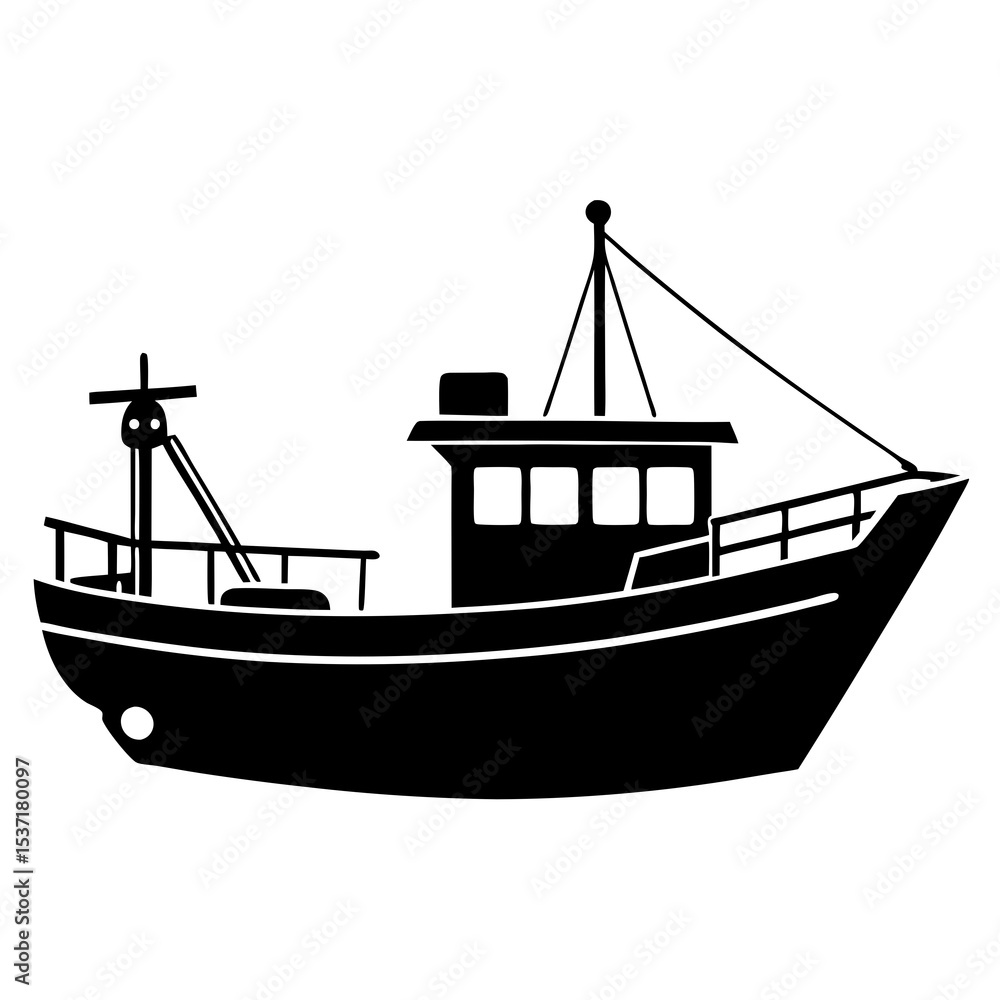 Fishing boat silhouette Fishing boat silhouette