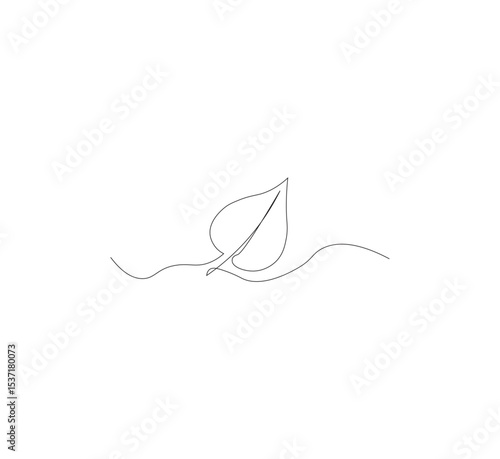continuous line art sprouting shoots,white background,Plant leaf seed growing soil seedling agriculture concept design,vector illustrator