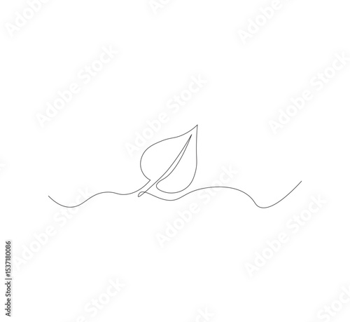 continuous line art sprouting shoots,white background,Plant leaf seed growing soil seedling agriculture concept design,vector illustrator