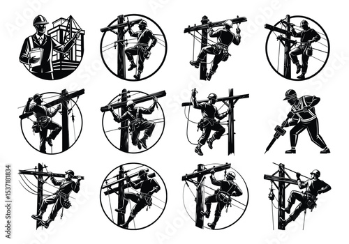 silhouette construction vector
