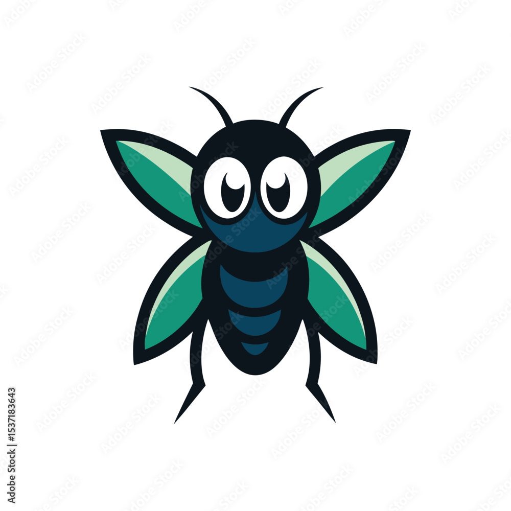 Obraz premium Fly mascot logo vector art illustration