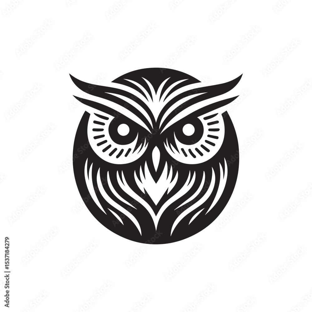 Obraz premium owl eye logo, editable vector image