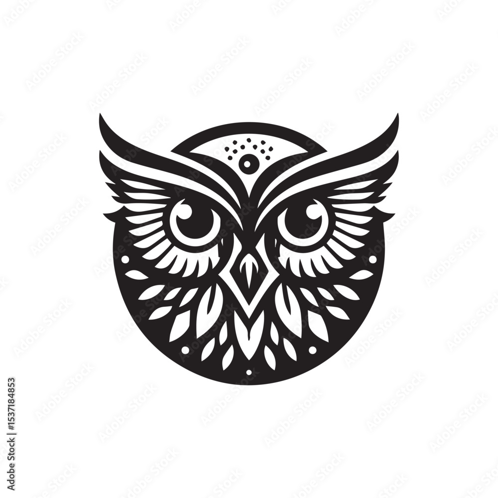 Obraz premium owl eye logo, editable vector image