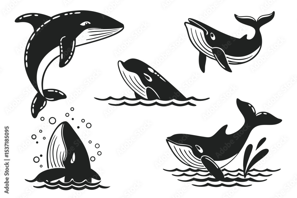 Obraz premium set of sea animals vector