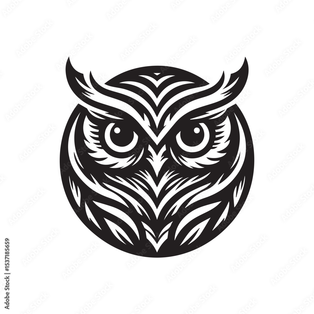 Fototapeta premium owl eye logo, editable vector image