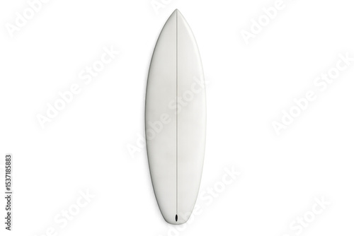 Classic white surfboard isolated on transparent background, perfect for summer and water sports concepts