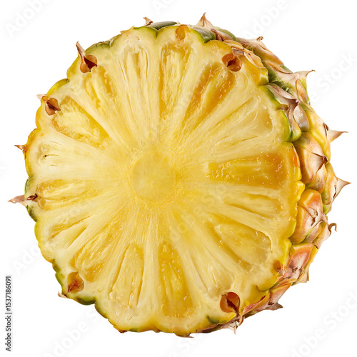 Juicy Pineapple Slice Fresh Tropical Fruit Closeup Vibrant Yellow Sweet Summer Delight