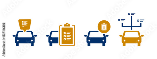 car maintenance list icon vector illustration. car maintenance list icon in flat style - stock vector.