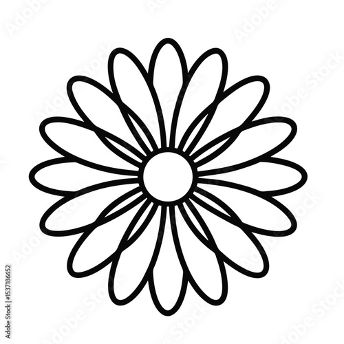 Minimal Daisy Outline Vector Icon Design
