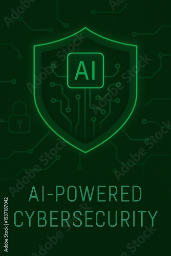 Artificial intelligence protecting cyber security shield digital protection against cyber attacks