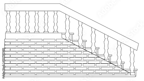 Staircase Balustrade Designs 2D vector
