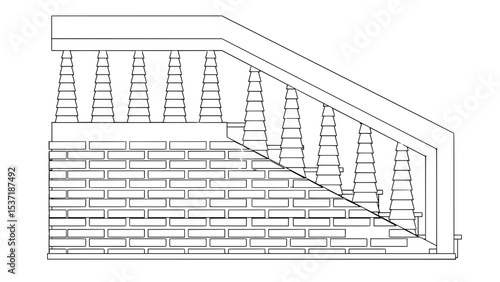 Staircase Balustrade Designs 2D vector
