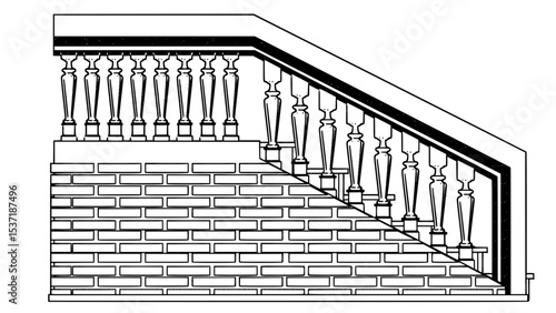 Staircase Balustrade Designs 2D vector
