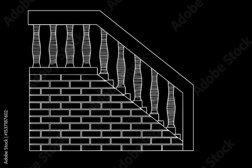 Staircase Balustrade Designs 2D vector
