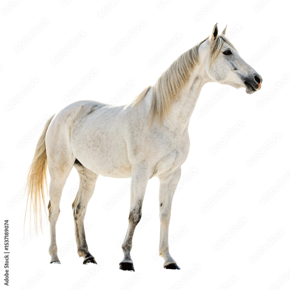 Obraz premium Standing Horse Image with Transparent Background Free