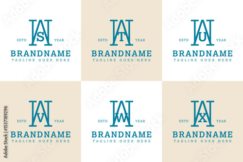 Letters WS WT WU WV WW WX Monogram Serif Logo, for business with SW TW UW VW WW XW initials