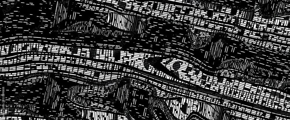Fototapeta premium Intricate black & white abstract vector background; irregular crosshatched lines create a beautiful, textured design, element, design