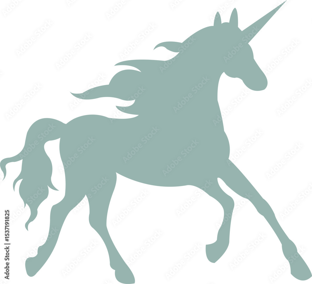 Fototapeta premium Unicorn clip art design on plain white transparent isolated background for card, shirt, hoodie, sweatshirt, apparel, card, tag, mug, icon, poster or badge