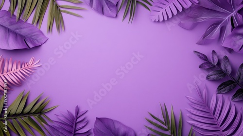 Tropical leaves purple background design