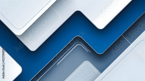 Abstract geometric background design white and blue shapes modern graphic wallpaper clean presentation backdrop 3d