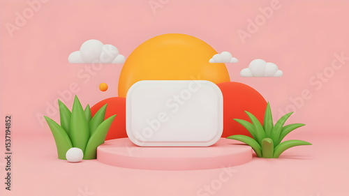 Product display mockup podium stage platform presentation marketing advertising showcase design render