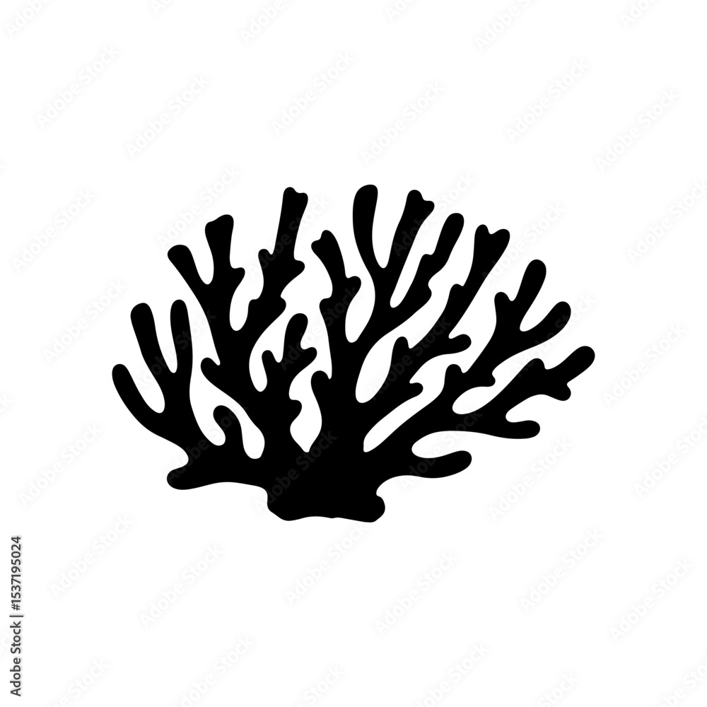 Coral silhouette vector flat illustration design. Coral silhouette vector flat illustration design.