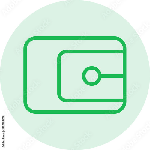 abstract green color digital wallet flat icon design