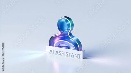 Ai assistant technology concept digital virtual assistance and automation innovation future 3d render
