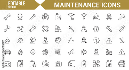 Editable Icons for Mechanical, Electrical, and Construction Maintenance