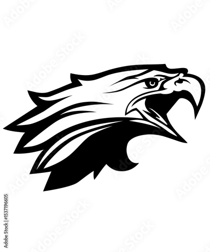 Wallpaper Mural Black eagle head drawing Vector cartoon vector  Torontodigital.ca