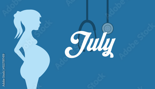 July is International Group B Strep Awareness Month. Vector template Design for banner, greeting card, poster, prints, social media post ,flyer , T shirt with background.