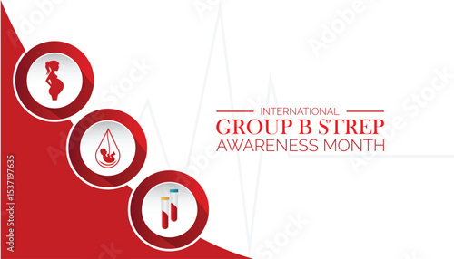 July is International Group B Strep Awareness Month. Vector template Design for banner, greeting card, poster, prints, social media post ,flyer , T shirt with background.