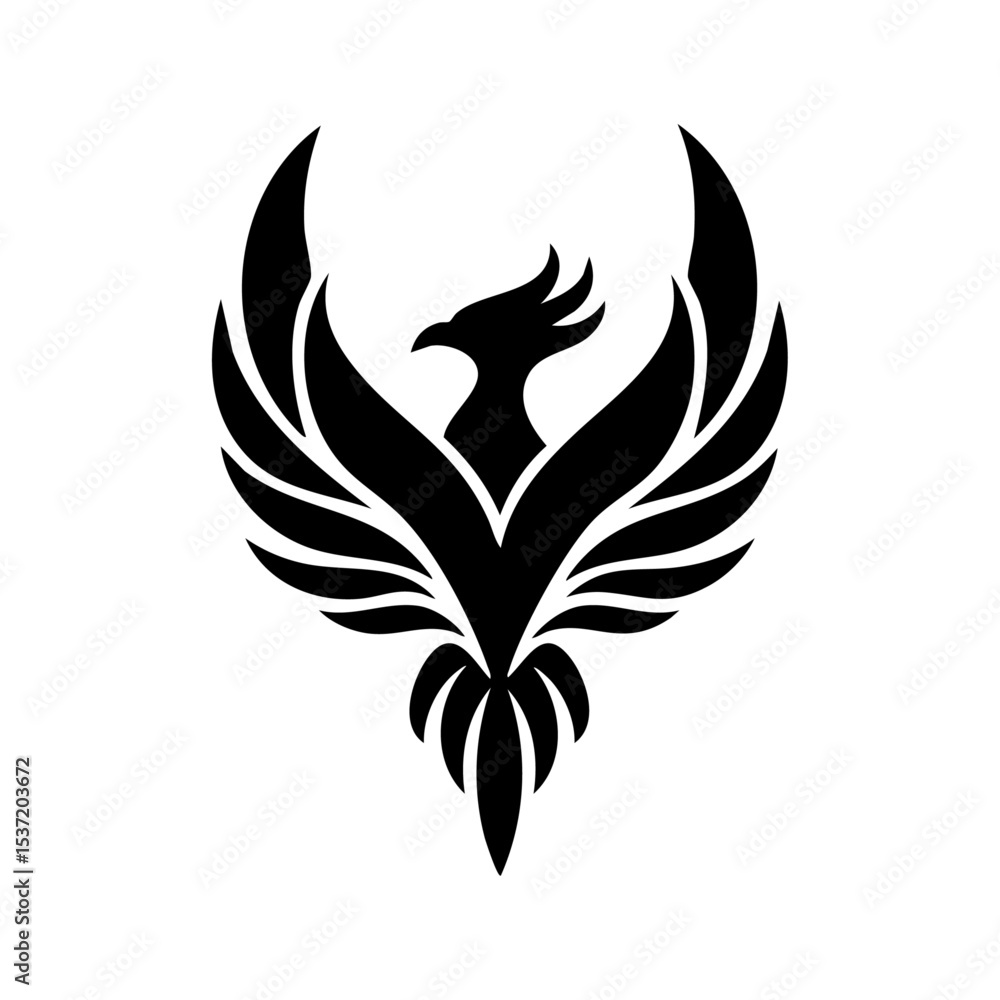 Majestic phoenix silhouette with spread wings, symbolizing rebirth and transformation.
Majestic phoenix silhouette with spread wings, symbolizing rebirth and transformation.