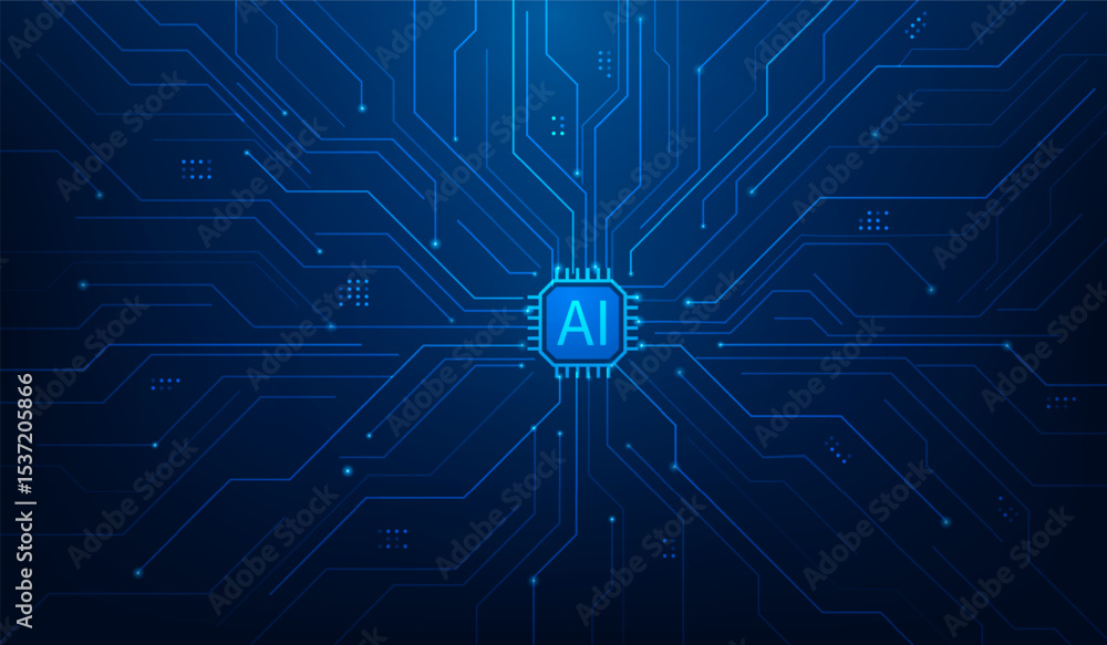 Obraz premium ai semiconductor curcuit technology background